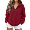 Women's Fashion Long Sleeve Zip Up Neck Sweatshirt Top