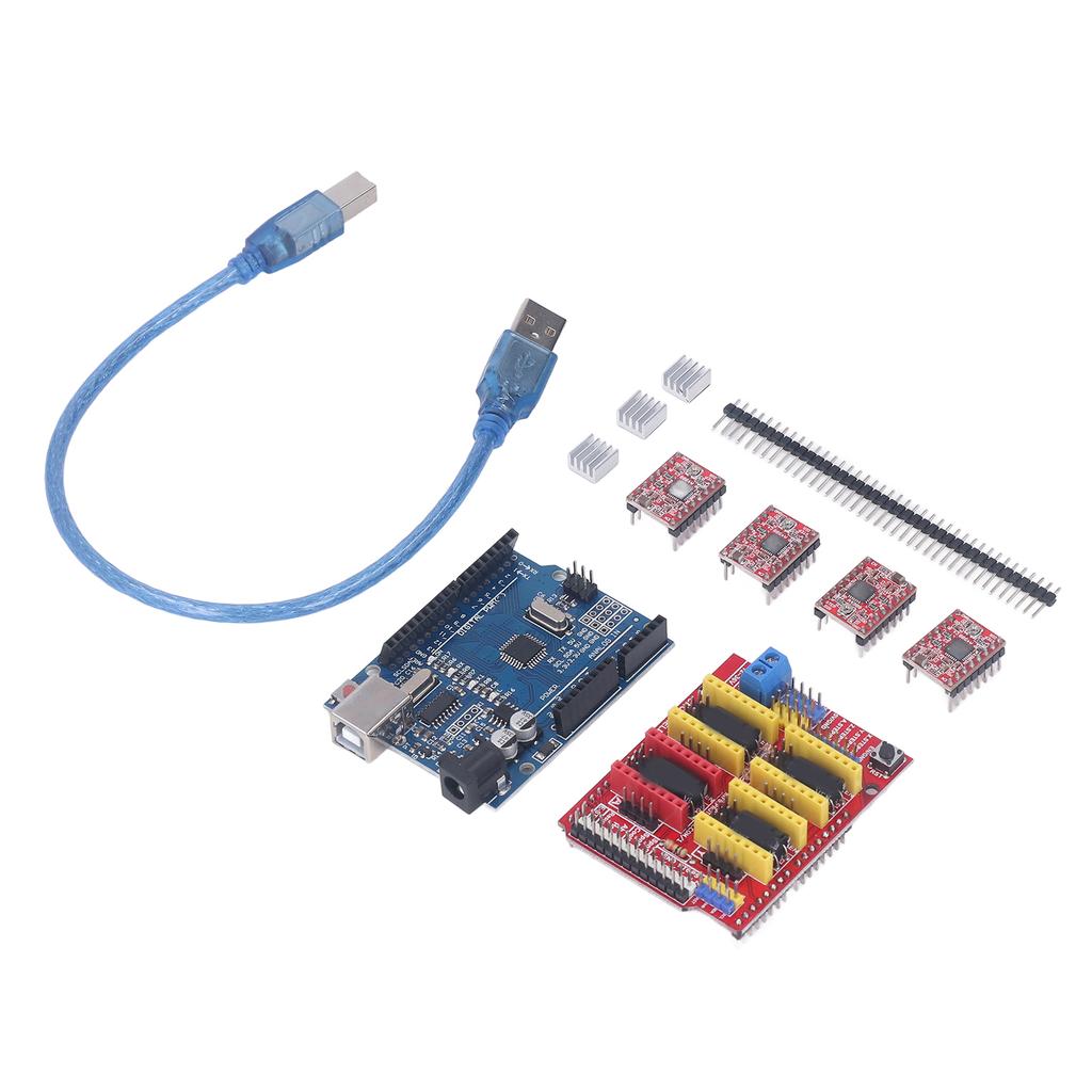 CNC Shield Utvidelseskort Driversett A4988 Steppermotordriver for 3D-skriver V3 V4 Graverdeler