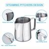 350/600/900ml Milk Creamer Frothing Pitcher With Scale Stainless Steel Coffee Cup Jug Latte Espresso Steaming Cappuccino Cup