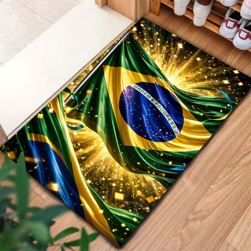 Brazil National Football Team Carpet Rug for Living Room Bedroom Home Sofa Decoration,Kids play Non-slip Floor Mat