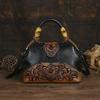 Ladies Luxury Handbag 2026 New Vintage Handmade Leather Carved Women Tote Bag Versatile Female Shopping Shoulder Crossbody Bags