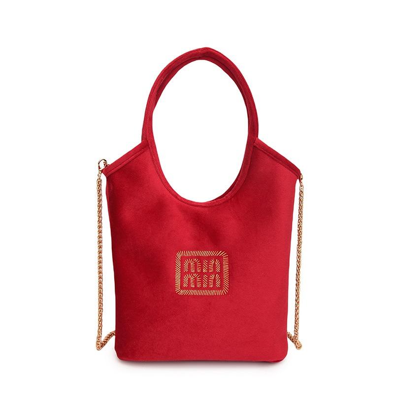 

New suede large-capacity underarm tote bag women s exquisite fashion versatile casual shoulder messenger bag червоний