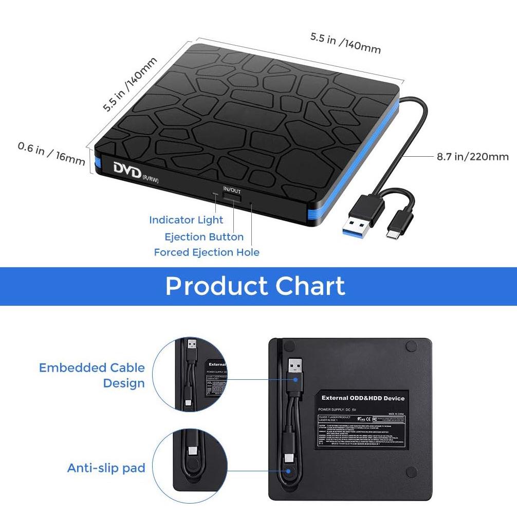 External DVD RW/CD Burner & Player for Laptops