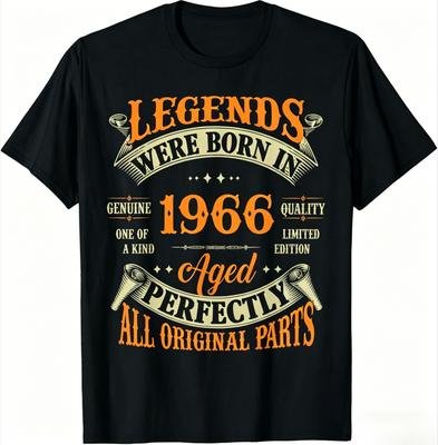 Vintage Legend Born In 1966 59th Birthday Tee 59 Years Old TShirt Printed Graphic T Shirt Unisexs Clothing 2026 Summer T Shirt