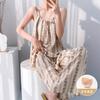 Cotton silk suspender trousers pajamas two-piece set with chest pad book artificial cotton women's suit summer solid color loungewear