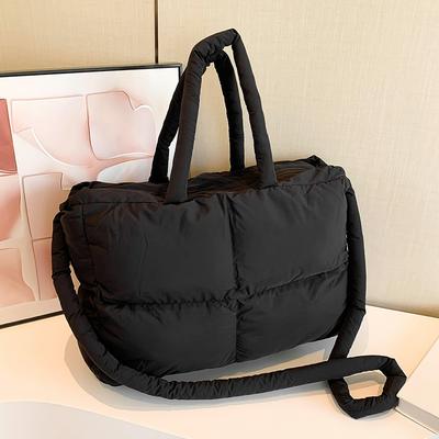 Niche Design Cotton Clothing One-shoulder Tote Bag New Summer Embroidered Thread Square Cotton Carrying Underarm Pillow Bag