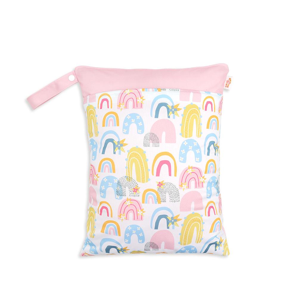 Waterproof Reusable Cloth Bag with Zipper Pocket and Handle - Fashionable Sun Burst Design, Suitable for Beaches, Swimming Pools, Gyms, Yoga