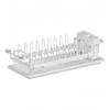 Space Efficient Expandable For Kitchen Dish Drying Rack with Pot Lid Holder and Cutlery Compartments for Sink Counter