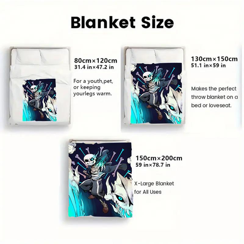 Undertale Sans anime 2D Flat Pattern Flannel Blanket High quality All Seasons Warmth and Comfort Perfect for Christmas Gifts.PMT0914213