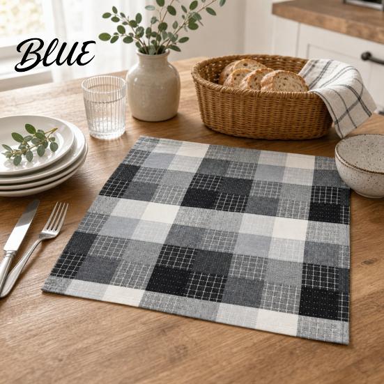 Foldable Napkins for Retro Washable Napkin Plaid Buffalo Check Banquet Colorful Cotton Linen Cloth Reusable