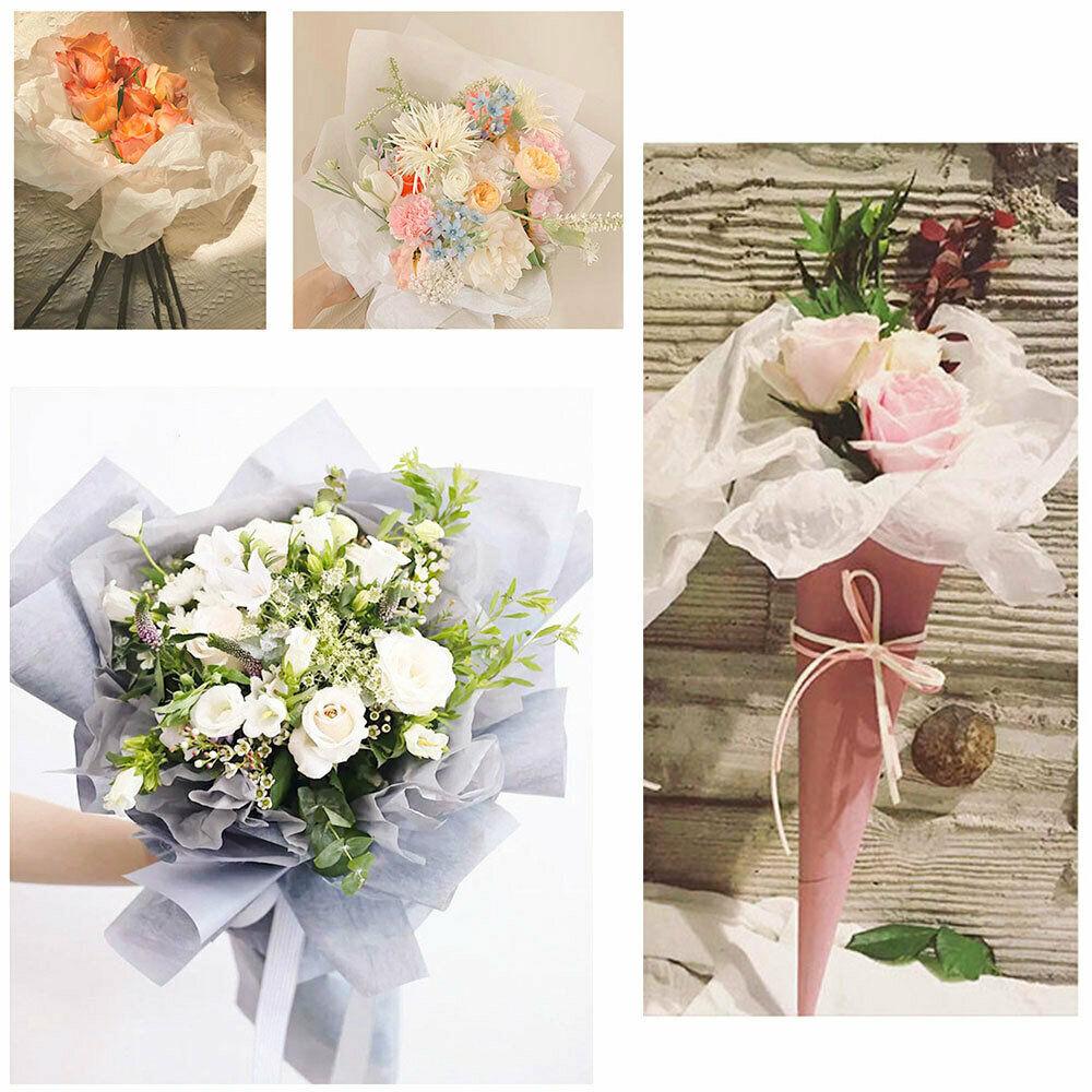 10 Sheets/Pack 70*50cm Solid Color Tissue Paper Flowers Wrapping Translucent Paper Gift Florist Pack Wedding Decor DIY Material