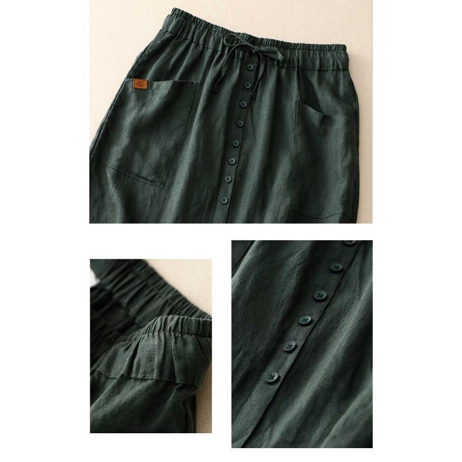 Spring Half Version Slimming Artistic Cotton Linen Half Mid Long High-end Versatile Half for Women Skirts