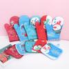 Christmas Oven Gloves Santa Claus Snowman Bell Pattern Insulated Gloves Decorative Gift Home Kitchen Christmas Decoration