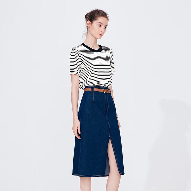 Navigare Women's Striped Knit Short Sleeve Top