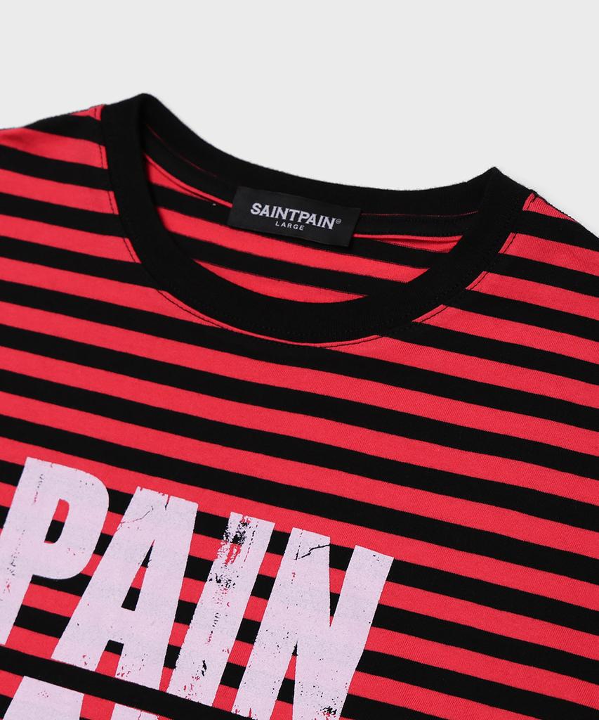 Saint Pain Strisciato Manica Lunga Rosso