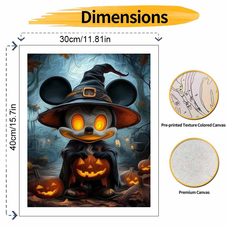 Disney Halloween Mickey Mouse Pumpkin Oil Painting Handmade Painting Kit Diy Home Room Decoration Gift