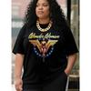 European Size - Casual Short-Sleeve Crew Neck T-Shirt Featuring The Wonder Woman Logo from The Justice League, Designed for Year-Round Comfort