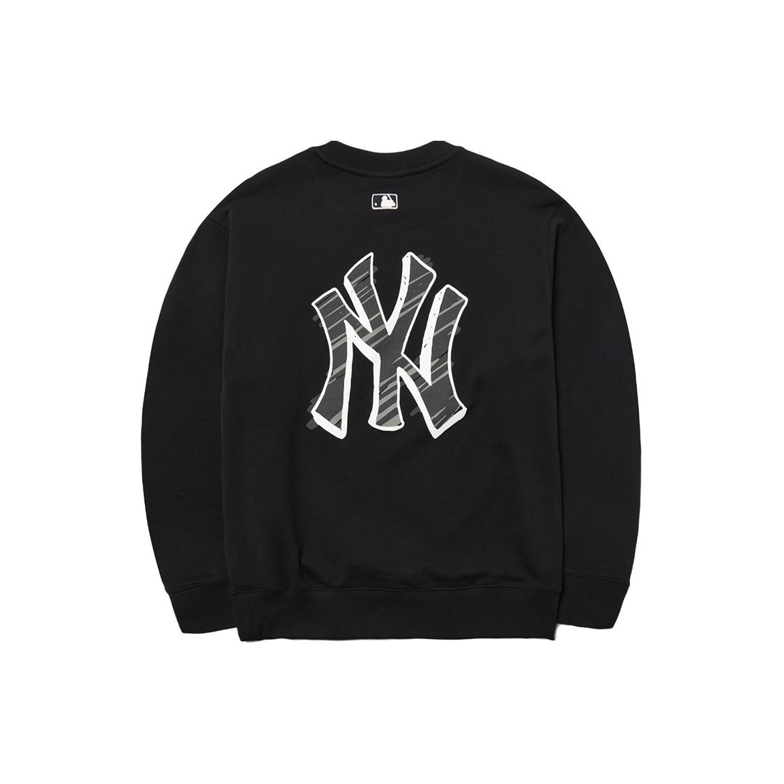 MLB Base Logo Sweatshirts Unisex Black Crew Neck Moderate Regular 3AMTB0121-50BKS M