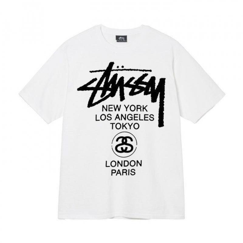 Grenzüberschreitende europäische und amerikanische Trendmarken, eine Vielzahl bedruckter Herren- und Damen-Kurzarm-T-Shirts, 220 Gramm lockere Streetwear-T-Shirts