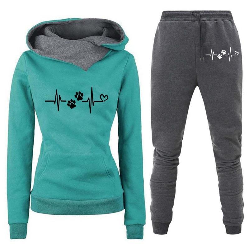 2024 Spring and Autumn Winter New Velvet Hooded Sportswear Set for Women, Hoodies, Pants, Women's Clothing