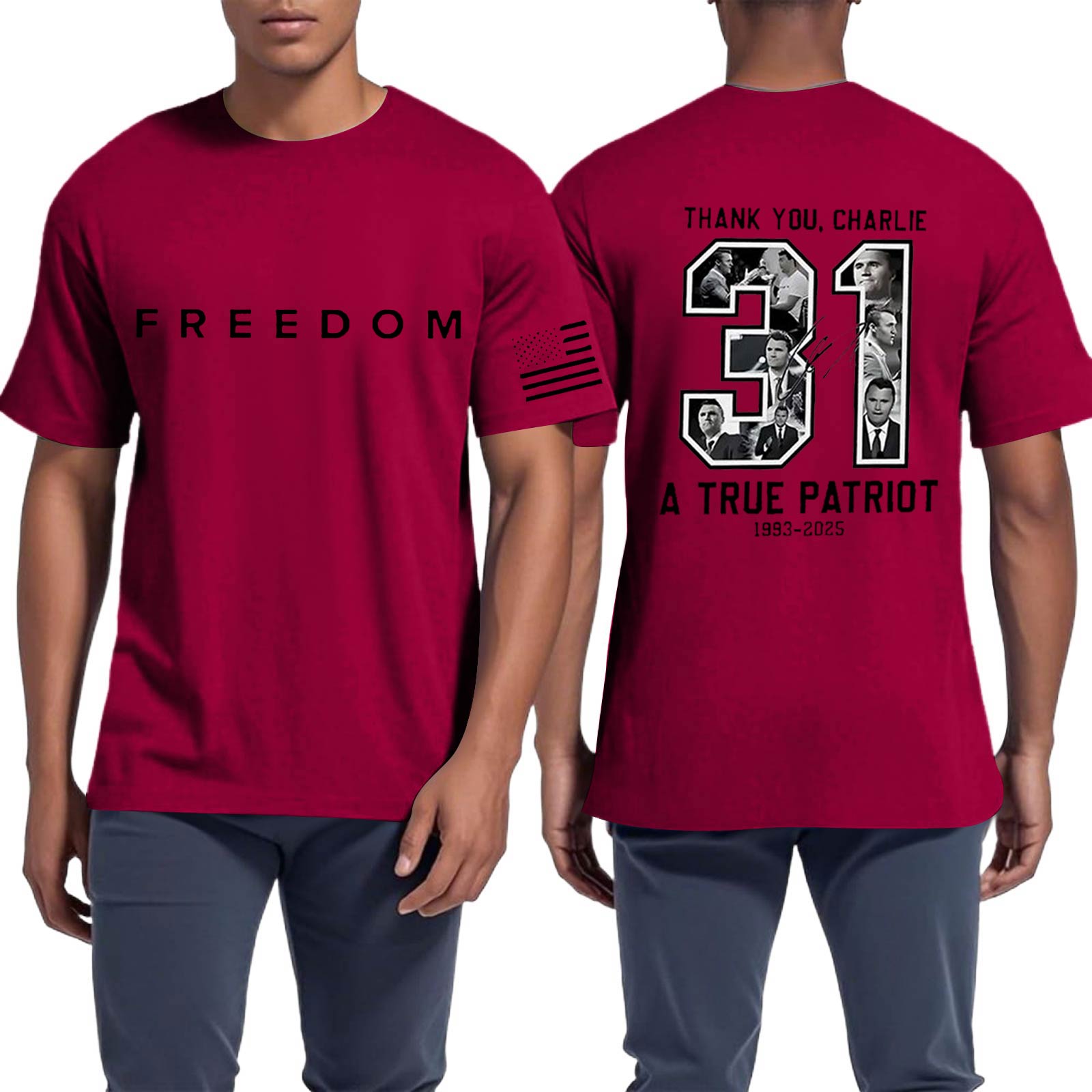 Унисекс Рубашка с коротким рукавом с принтом в стиле кэжуал XL винный