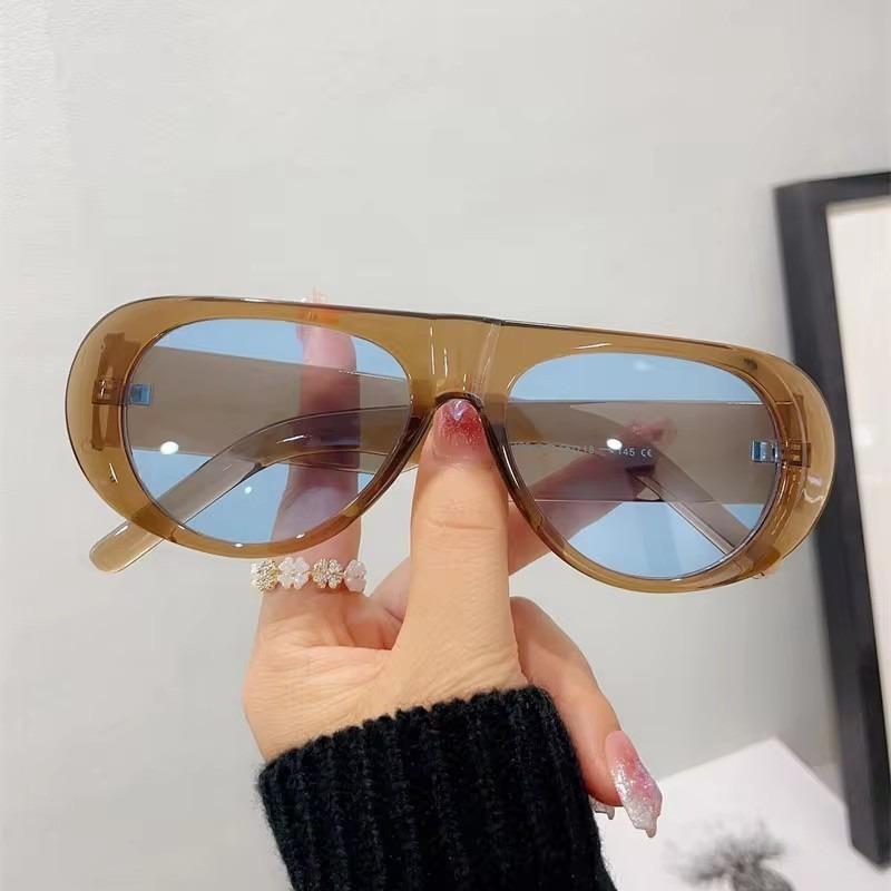Lunettes de soleil surdimensionnées de marque de luxe vintage designer pour femmes et hommes, verres de soleil populaires punk coupe-vent à grande monture, UV400