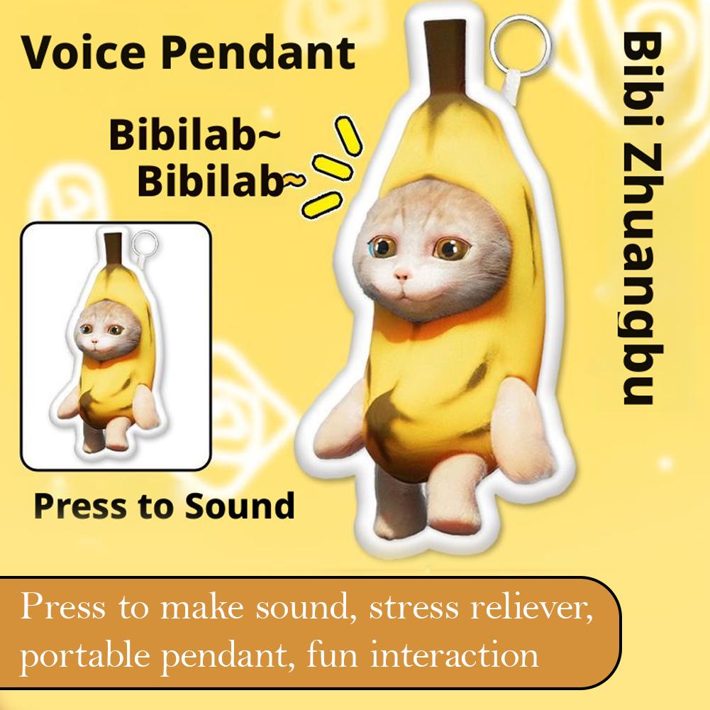 Sound Button Keychain Stress Relief Voice Toy Keyboard Fidget Keychain Stress Relief Clicker Toy Keycap Button Kids Adult Gift