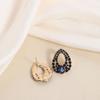 Women Vintage Style Fashion Blue Rhinestone Dangle Ear Stud Earrings Jewelry Natural Water Droplets