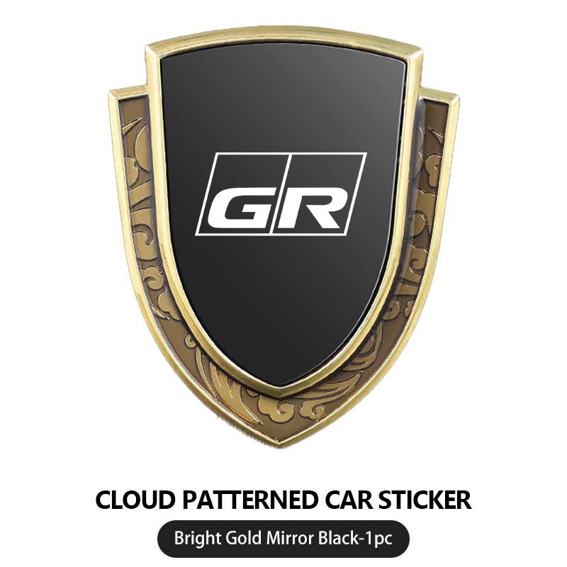 Car Styling 3D Shield Metal Emblem Badge Sticker Decoration Decal For Toyota GR MN Corolla Yaris Aygo Prius RAV4 Crown CHR Camry