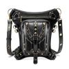 Johnature Moto & Biker Dame Midjepakke Multifunksjonell belteveske Fashion Rivet Pu Leather Skulder- og Crossbody-vesker