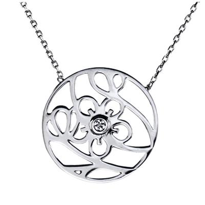 [L2954] - Halskette „Flora“ aus weißem Silber