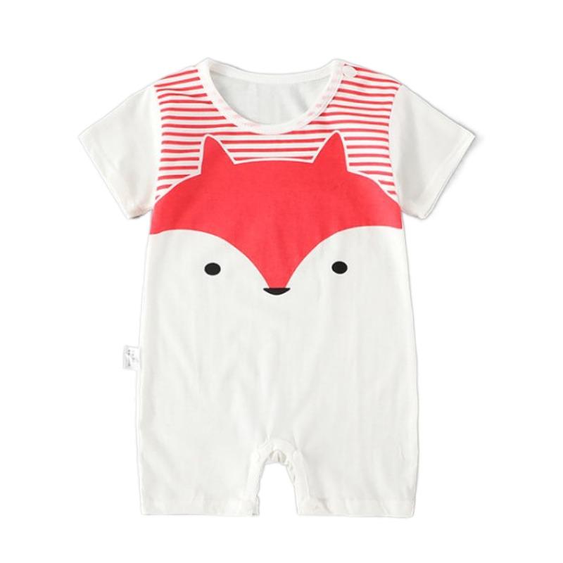 Baby Short-Sleeve Hooded Romper for Summer Outdoors