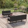 Day and Night - Day and Night Garden Furniture Set 6 Pieces and Black Synthetic Rattan Cushions
