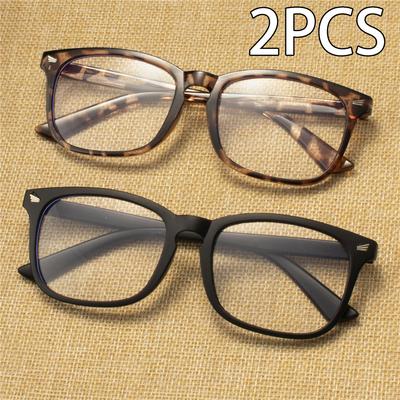 2PCS Reading Glasses Ultra-Light Reading Glasses for Men & Women - Stylish Square Frame Portable Design