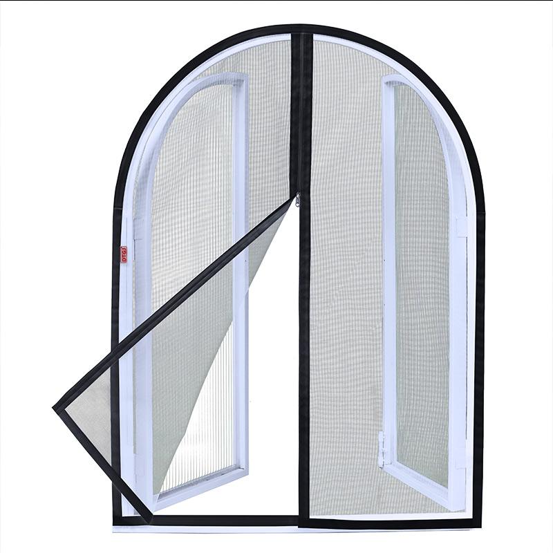 Mosquitera de Ventana con Arco Pantalla Curva Redonda Cremallera anti-mosquitos Personalizada Negro blanco Malla para Moscas Insectos Fibra de Vidrio Invisible