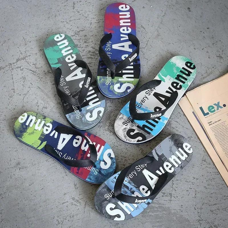 Shoes for Men Men's Flip-Flops Summer 2024 Anti-Slip Beach Korean Style Fashion Toe Post Sandals Casual Outdoor Durable Slippers