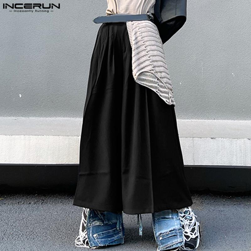 

INCERUN Черные мужские повседневные широкие повседневные длинные брюки