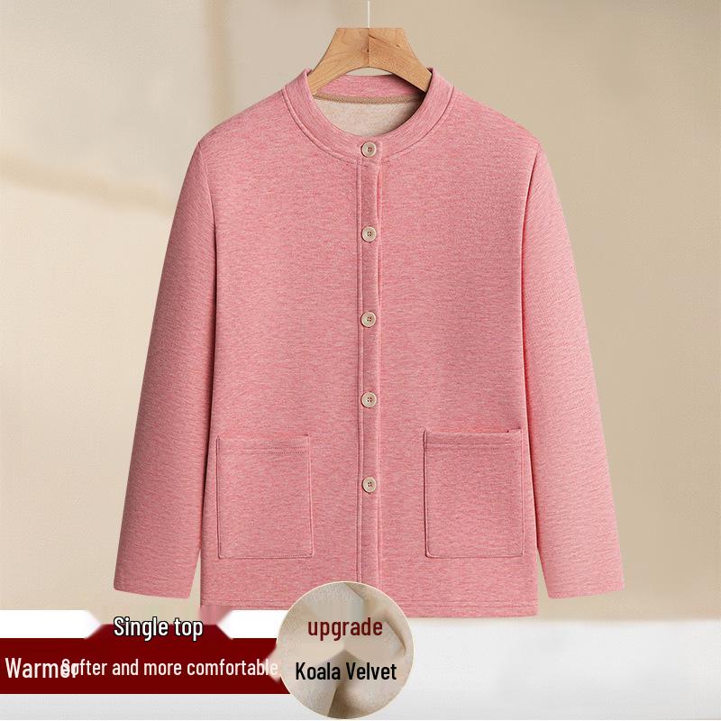 Fleece-Lined Thickened Women's Autumn & Winter Outfit Set for Middle-Aged and Elderly