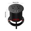 Table Power Grommet Outlet 2M Extension Cord Table Outlets 2 USB/1 USB + PD 18W Type C Ports for Office PC Desk Cable Cord Cover