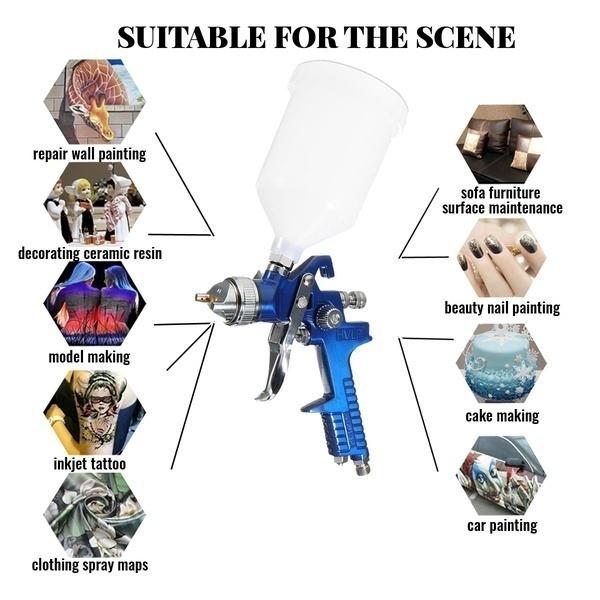 Buy Nozzle H2000 Professional HVLP Spray Gun Mini Air Paint Spray Guns Airbrush for Painting