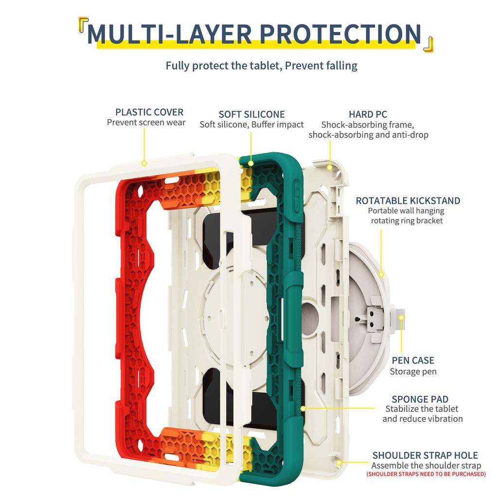 Armor Rugged Tablet Case For OnePlus Pad 2023 11.61 inch Heavy Duty Stand Cover With 360 Rotating Handle Grip Shockproof Protect