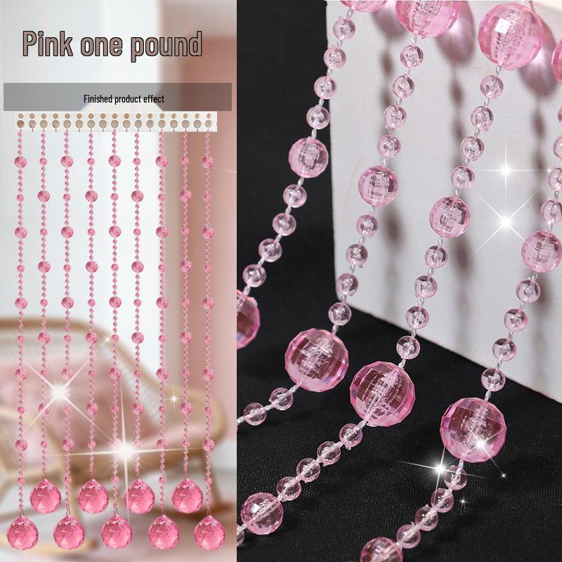 Transparent Crystal Bead Door Curtain for Wedding Decoration - DIY Hanging Partition with Feng Shui Elements, No Punching Required.