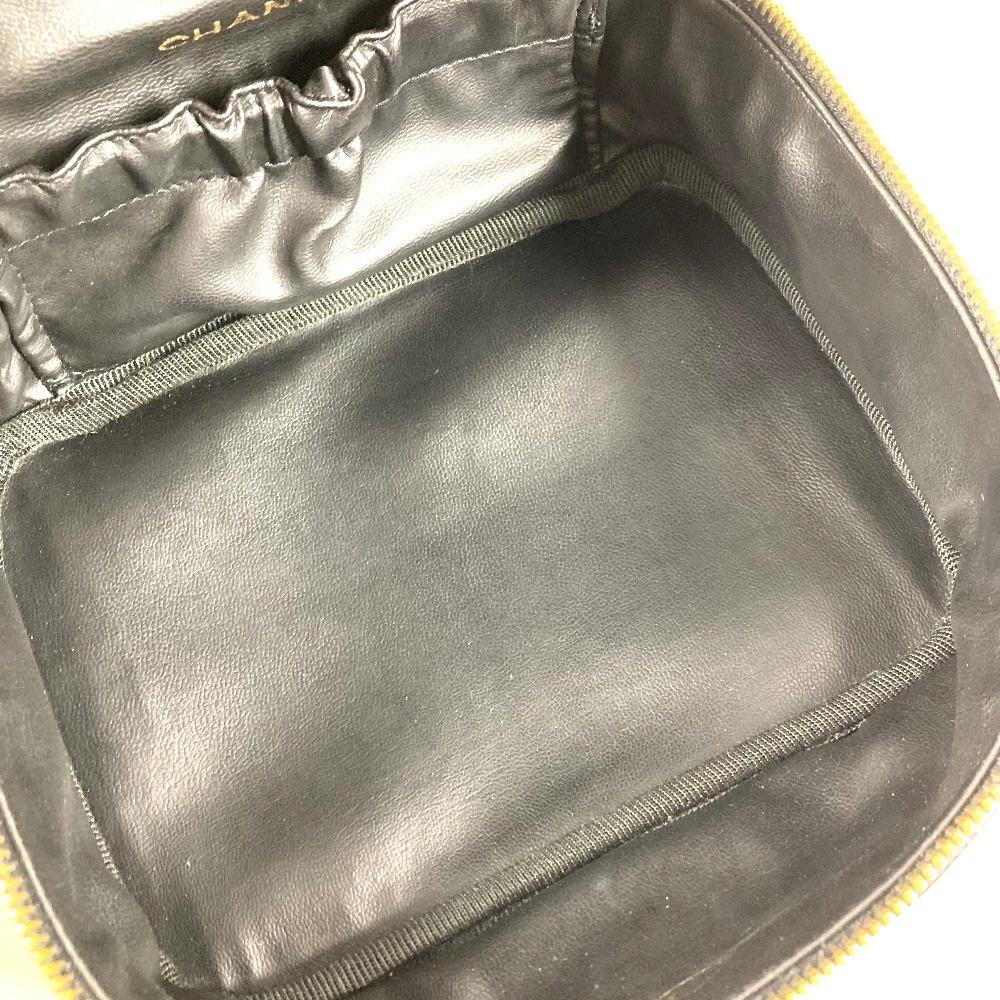 CHANEL Monogram Vanity bag CC CC Mark logo Bag Hand Bag Hand Bag enamel Black