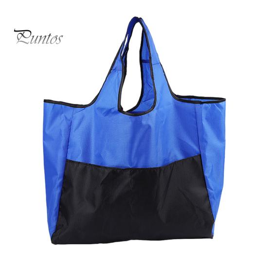 Складная сумка для покупок, многоразовая дорожная сумка для продуктов, усиленные швы, прочные ручки, вместительная сумка через плечо синий