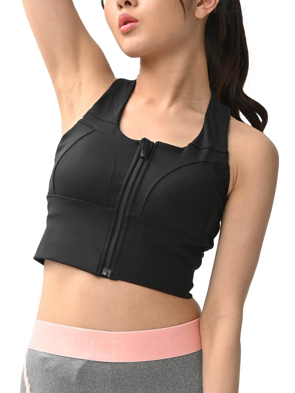 

JANJAM Plus Size Bra Cross Front Tank Top Size 4L Women s Top, Back, Zipper, Style, Sportswear, Black,