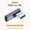 90/180 Degree Elbow C Adapter Type C OTG To USB Converter U Shape USB-C 3.0 Connector for Android Computer Phone Tablet Adapter
