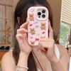 For iPhone 16 Pro Max Silicone Case Shockproof Anti Slip Cute Five Bears Design Phone Back Cover