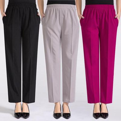 Pantaloni confortabili din mătase de vară pentru femei Pantaloni de damă cu talie înaltă cu talie elastică