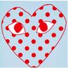 Comme des Garçons PLAY COMME Des GARCONS PLAY Kawakubo Rei Red Love Printing Short Sleeve Blue Men's AZ-T276-051-1