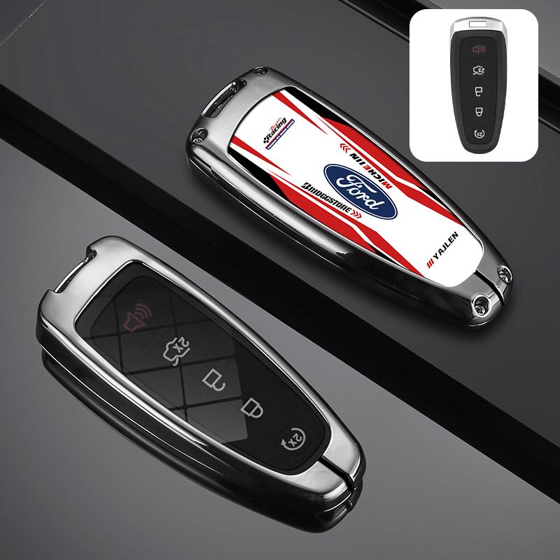 Car Smart Remote Key Case Cover Shell For Ford Explorer Edge Escape Flex Taurus 2011 2012 2013 2014 2015 Keychain Accessories